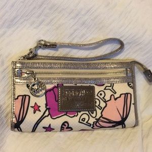 RARE Coach Poppy Zippy Wristlet Wallet